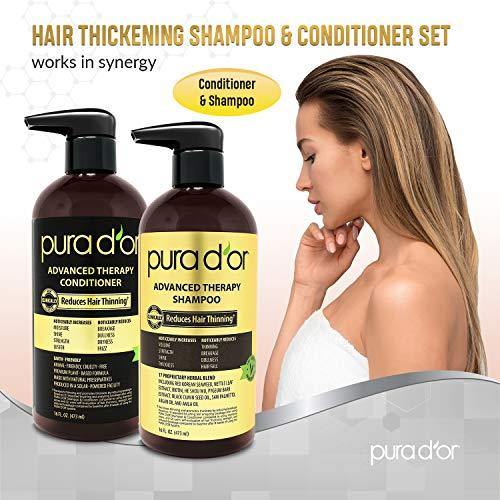 Pura d'or Advanced Therapy Anti-Hair Thinning Shampoo and Conditioner Hair  Set