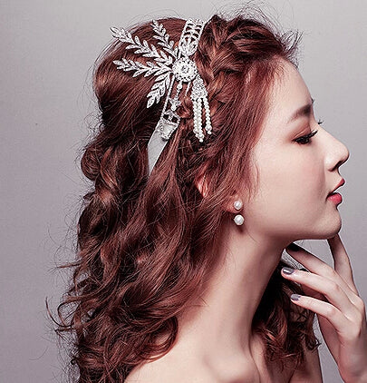 Buy Online High Quality Bridal headband Bridal headpiece ivory pearl Crystal Wedding Hair Accessories - Red Moon Bionic Hair Lab