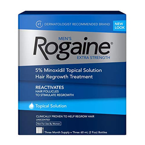 Buy Online High Quality 8.8 Men's Rogaine Extra Strength 5% Minoxidil Topical Solution for Hair Loss and Hair Regrowth, Topical Treatment for Thinning Hair (1 pack for 3-Month Supply) . - Red