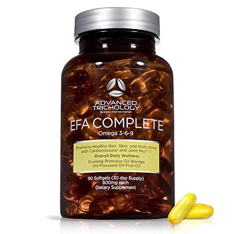 Buy Online High Quality Advanced Trichology EFA Compete with Optimal Omega 3 6 9 Levels of High Potency Flax Oil, Fish Oil, Borage Oil, & Evening Primrose Oil (Amazon's  Best Seller) . - Red 