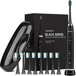 Buy Online High Quality AquaSonic Black Series Ultra Whitening Toothbrush - 8 DuPont Brush Heads & Travel Case - Red Moon Bionic Hair Lab
