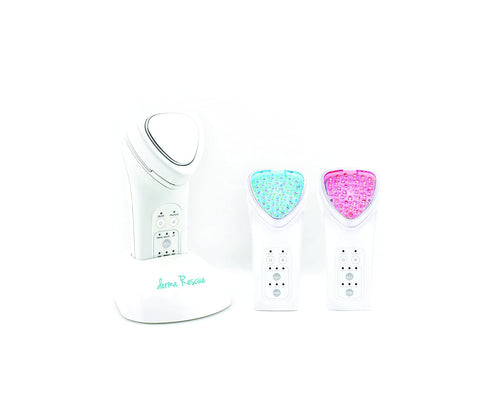 Buy Online High Quality Red LED Light Therapy 3-in-1 Facial Toning System Microcurrent Blue Light and Galvanic Ion Anti Aging Facelift from Derma Rescue Tightening - Red Moon Bionic Hair Lab