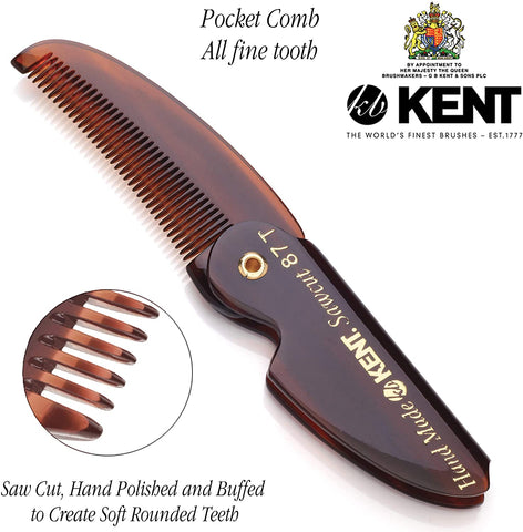 Buy Online High Quality Kent 87T 2.5″ Limited Edition - Folding Hair, Beard & Mustache Comb - Red Moon Bionic Hair Lab