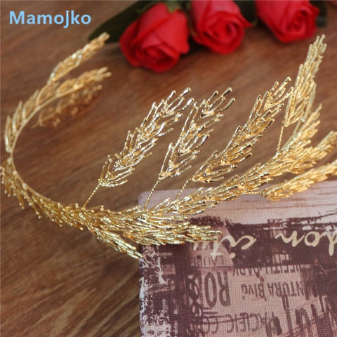 Buy Online High Quality Mamojko Baroque Wedding Bridal Hair Accessories Bridesmaid Wheat Ears Women Gold - Red Moon Bionic Hair Lab
