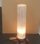 Buy Online High Quality Selenite PILLAR Lamp **Moroccan Selenite Crystals** - Red Moon Bionic Hair Lab