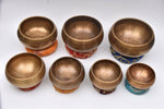 Buy Online High Quality Tibetan Singing Bowls Seven chakra Healing  - Hand-beaten Singing Bowl set of 7 - mallet cushion striker - Red Moon Bionic Hair Lab
