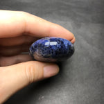 Buy Online High Quality Blue Sodalite Oval Shape Pocket Palm Stone, Chakra Reiki Healing Crystal Therapy for Energy Yoga Decoration, Carved Palm Balancing Stone - Red Moon Bionic Hair Lab