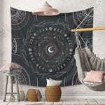 Buy Online High Quality Black and White Moon Phase Tapestry Divination | Astro Tapestry Blanket Wall Art - Red Moon Bionic Hair Lab