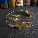 Buy Online High Quality Bridal Hair Jewelry Baroque Headband Tiara Gold Leaf Hairband Earrings Set Cryst - Red Moon Bionic Hair Lab