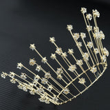 Buy Online High Quality New alloy Gold stars full round crown bridal headdress headband wedding hair acc - Red Moon Bionic Hair Lab