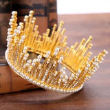 Buy Online High Quality Rose Gold/Silver Color Shining Crystal Simulated Pearls Full Round Tiara Crown d - Red Moon Bionic Hair Lab