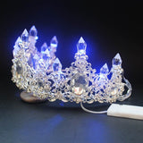 Buy Online High Quality New Retro Baroque Style Shining LED Light Crystal Tiara Crowns Bride Noiva Brida - Red Moon Bionic Hair Lab