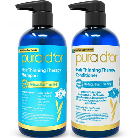 Buy Online High Quality 2.2 PURA D'OR Dor Hair Thinning Therapy Shampoo & Conditioner Clinically Tested 16oz . - Red Moon Bionic Hair Lab