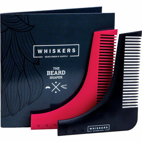 Buy Online High Quality Whisker Beard Shaping Tool Grooming Kit - with Scissors & Shaving Template - Red Moon Bionic Hair Lab