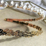 Buy Online High Quality  Set of faux pearl & pave leaf headbands NWT - Red Moon Bionic Hair Lab
